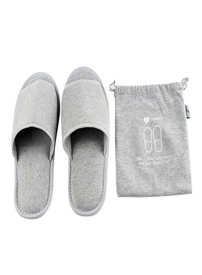 Comfysail Foldable Portable Slippers Washable Open Toe Towelling Slippers with Storage Bag for Spa Travel Hotel/Home Guest 34-43 - Image 1